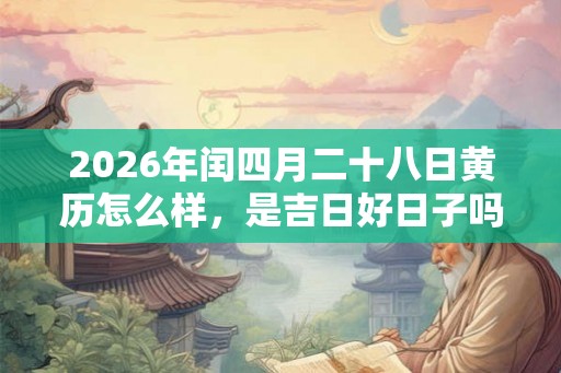 2026年闰四月二十八日黄历怎么样，是吉日好日子吗？