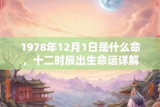 1978年12月1日是什么命，十二时辰出生命运详解