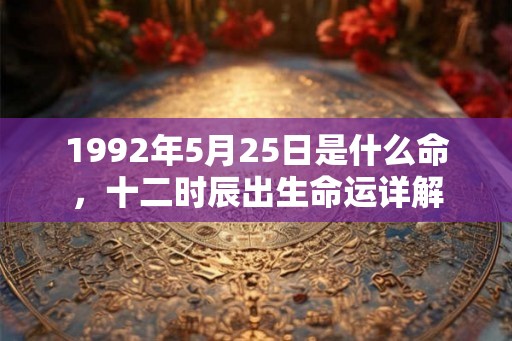 1992年5月25日是什么命，十二时辰出生命运详解