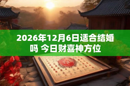 2026年12月6日适合结婚吗 今日财喜神方位
