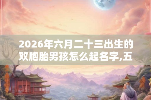 2026年六月二十三出生的双胞胎男孩怎么起名字,五行属什么？