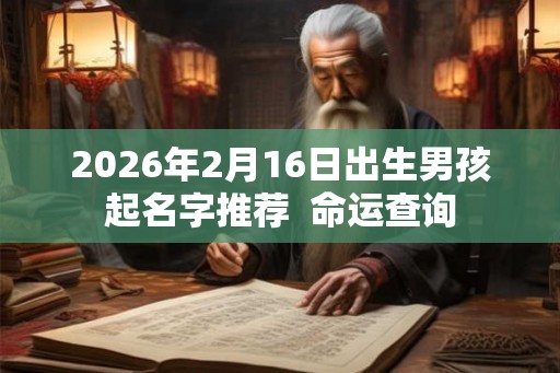 2026年2月16日出生男孩起名字推荐  命运查询