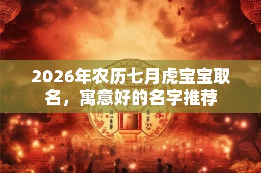 2026年农历七月虎宝宝取名，寓意好的名字推荐