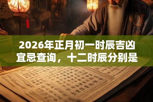 2026年正月初一时辰吉凶宜忌查询，十二时辰分别是什么？