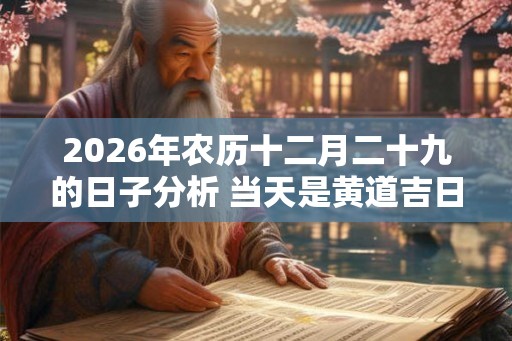 2026年农历十二月二十九的日子分析 当天是黄道吉日吗