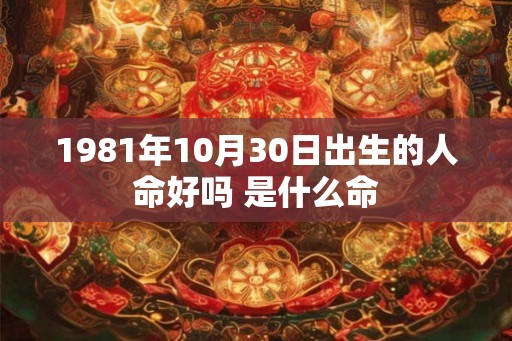 1981年10月30日出生的人命好吗 是什么命