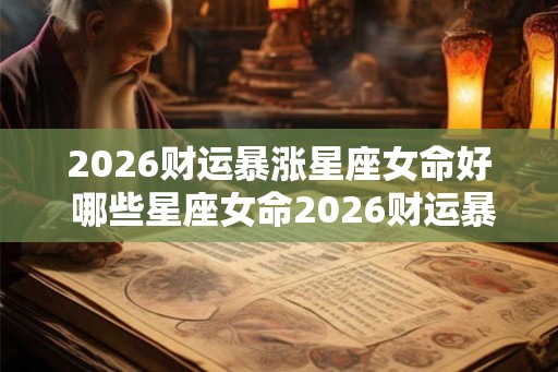 2026财运暴涨星座女命好 哪些星座女命2026财运暴涨