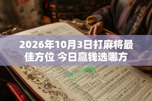 2026年10月3日打麻将最佳方位 今日赢钱选哪方
