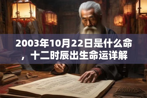 2003年10月22日是什么命，十二时辰出生命运详解