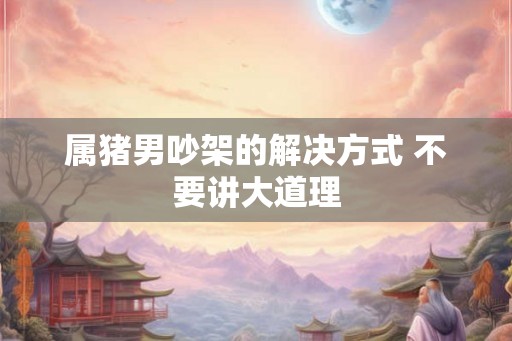 属猪男吵架的解决方式 不要讲大道理