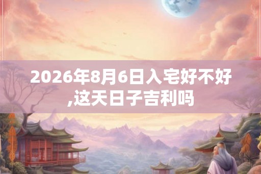 2026年8月6日入宅好不好,这天日子吉利吗