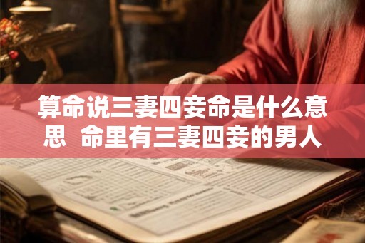 算命说三妻四妾命是什么意思  命里有三妻四妾的男人