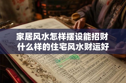 家居风水怎样摆设能招财 什么样的住宅风水财运好