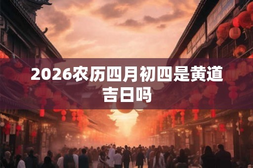 2026农历四月初四是黄道吉日吗
