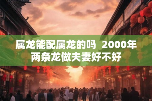 属龙能配属龙的吗  2000年两条龙做夫妻好不好