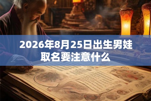 2026年8月25日出生男娃取名要注意什么 2026年8月25日出生男娃取名要注意什么