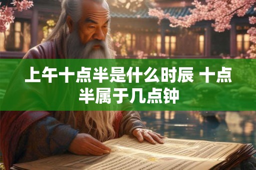 上午十点半是什么时辰 十点半属于几点钟