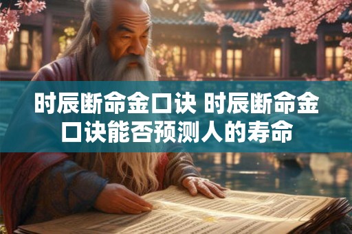 时辰断命金口诀 时辰断命金口诀能否预测人的寿命