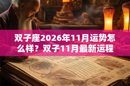 双子座2026年11月运势怎么样？双子11月最新运程
