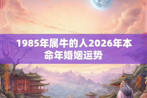1985年属牛的人2026年本命年婚姻运势