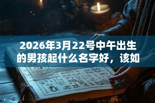 2026年3月22号中午出生的男孩起什么名字好,该如何取名? 2026年3月22号中午出生的男孩起什么名字好,该如何取名?