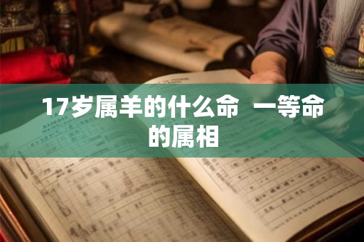 17岁属羊的什么命  一等命的属相