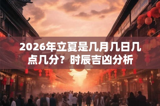 2026年立夏是几月几日几点几分？时辰吉凶分析