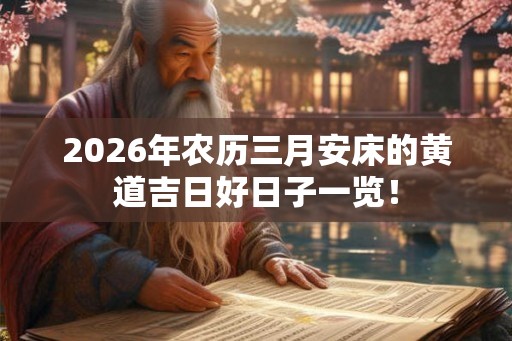 2026年农历三月安床的黄道吉日好日子一览！