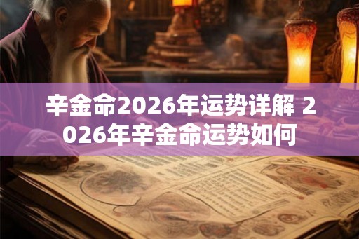 辛金命2026年运势详解 2026年辛金命运势如何