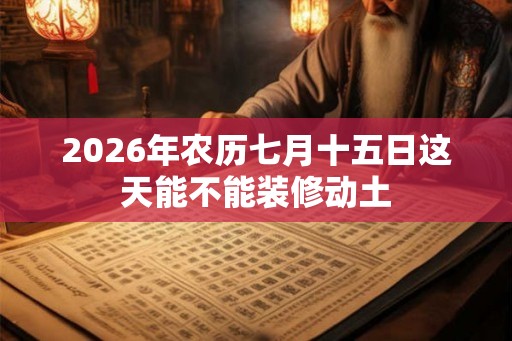 2026年农历七月十五日这天能不能装修动土