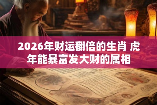 2026年财运翻倍的生肖 虎年能暴富发大财的属相