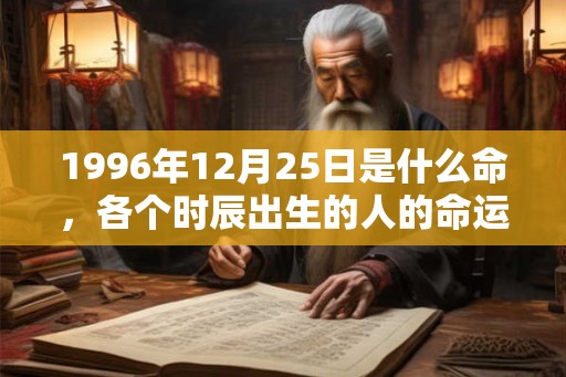 1996年12月25日是什么命，各个时辰出生的人的命运