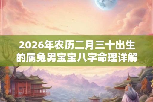 2026年农历二月三十出生的属兔男宝宝八字命理详解