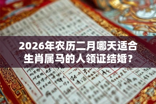 2026年农历二月哪天适合生肖属马的人领证结婚？