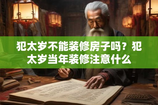 犯太岁不能装修房子吗？犯太岁当年装修注意什么
