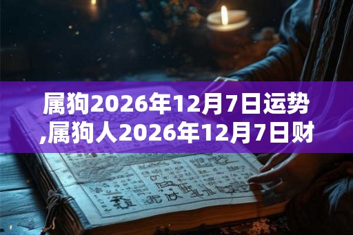 属狗2026年12月7日运势,属狗人2026年12月7日财运,生肖狗2026年12月7日运势