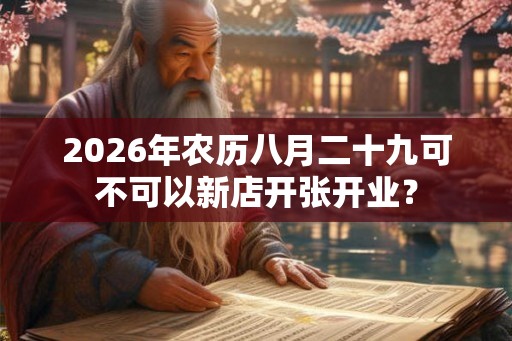2026年农历八月二十九可不可以新店开张开业? 2026年农历八月二十九可不可以新店开张开业?