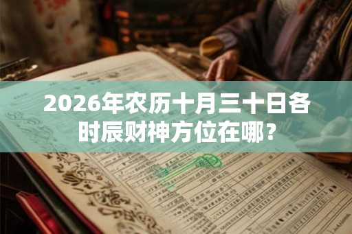 2026年农历十月三十日各时辰财神方位在哪？