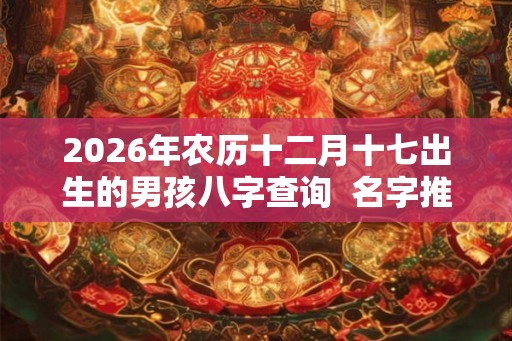 2026年农历十二月十七出生的男孩八字查询  名字推荐