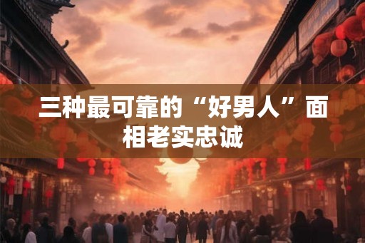 三种最可靠的“好男人”面相老实忠诚