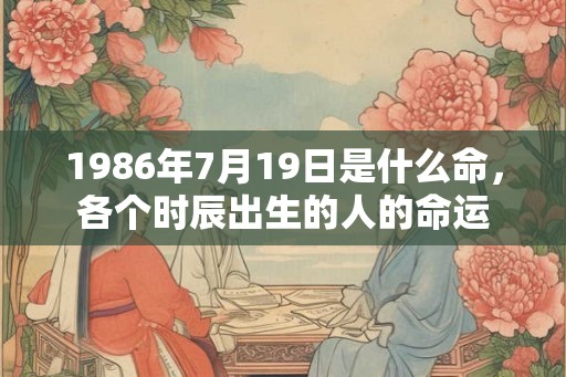 1986年7月19日是什么命，各个时辰出生的人的命运
