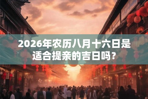 2026年农历八月十六日是适合提亲的吉日吗？