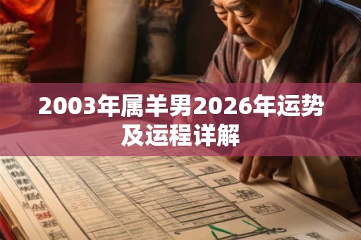 2003年属羊男2026年运势及运程详解