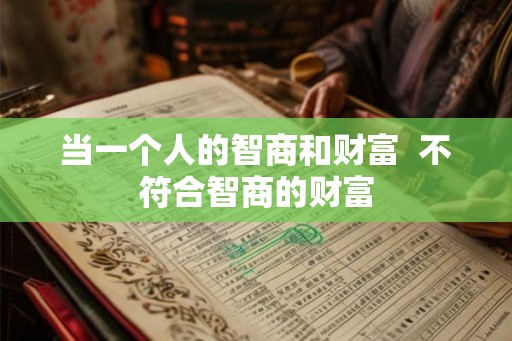 当一个人的智商和财富  不符合智商的财富