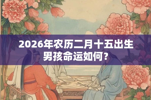 2026年农历二月十五出生男孩命运如何？