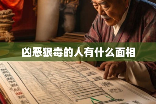 凶恶狠毒的人有什么面相