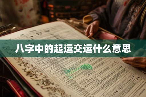 八字中的起运交运什么意思