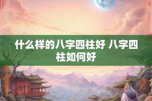 什么样的八字四柱好 八字四柱如何好 什么样的八字四柱好 八字四柱如何好