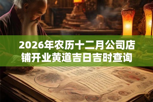 2026年农历十二月公司店铺开业黄道吉日吉时查询