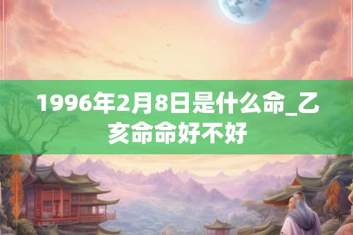 1996年2月8日是什么命_乙亥命命好不好